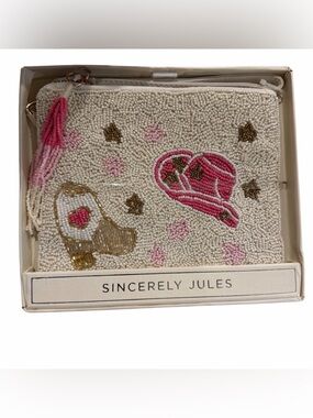 Sincerely Jules Beaded Cowgirl/boot Clutch